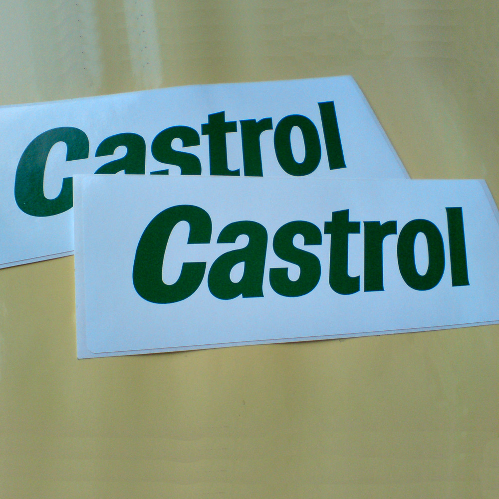 Castrol in green lowercase lettering on a white background.