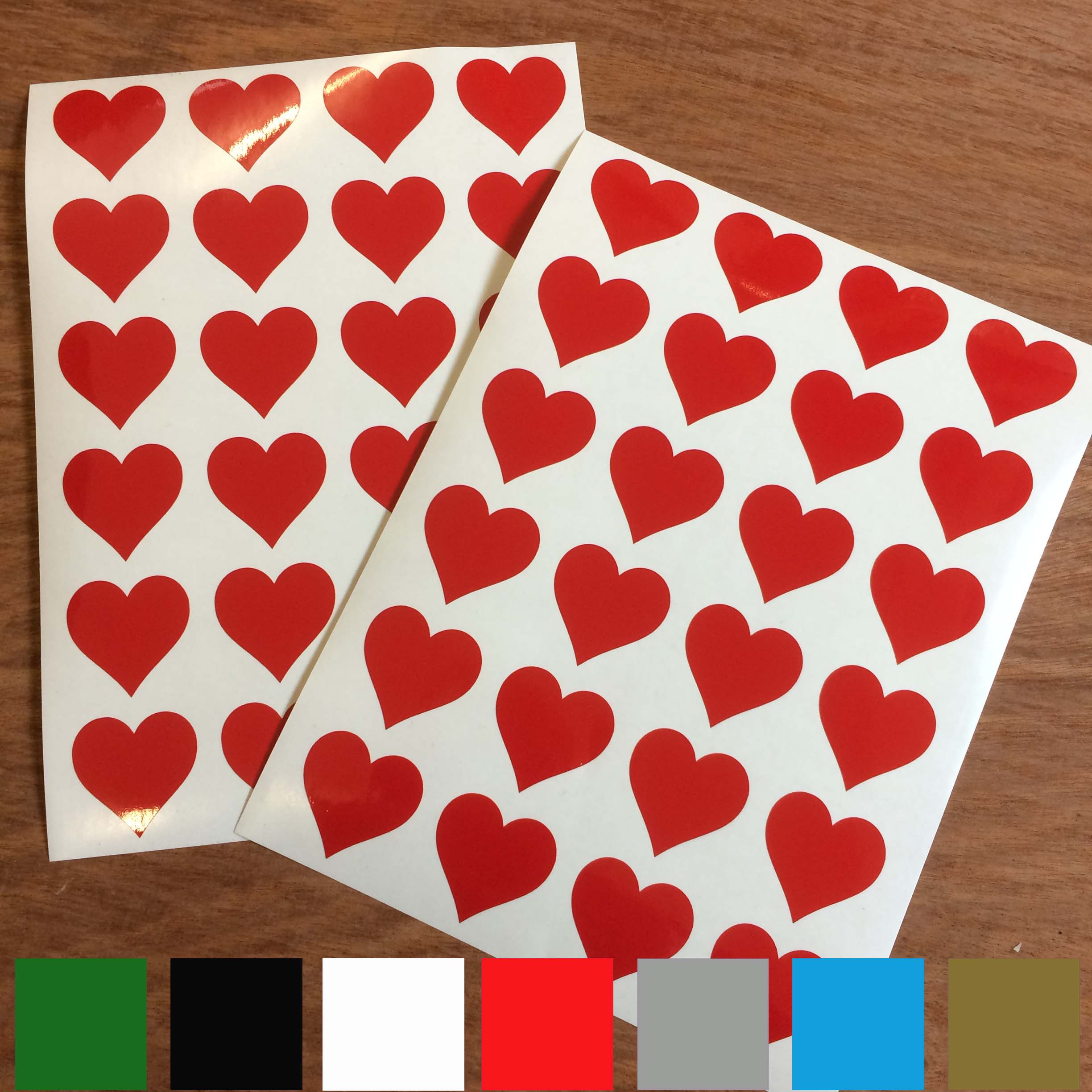 Heart Shape Stickers. Red,