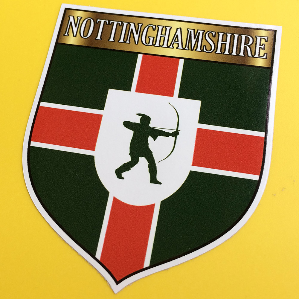 NOTTINGHAMSHIRE COUNTY SHIELD STICKER Decal Heads Stickers and Decals