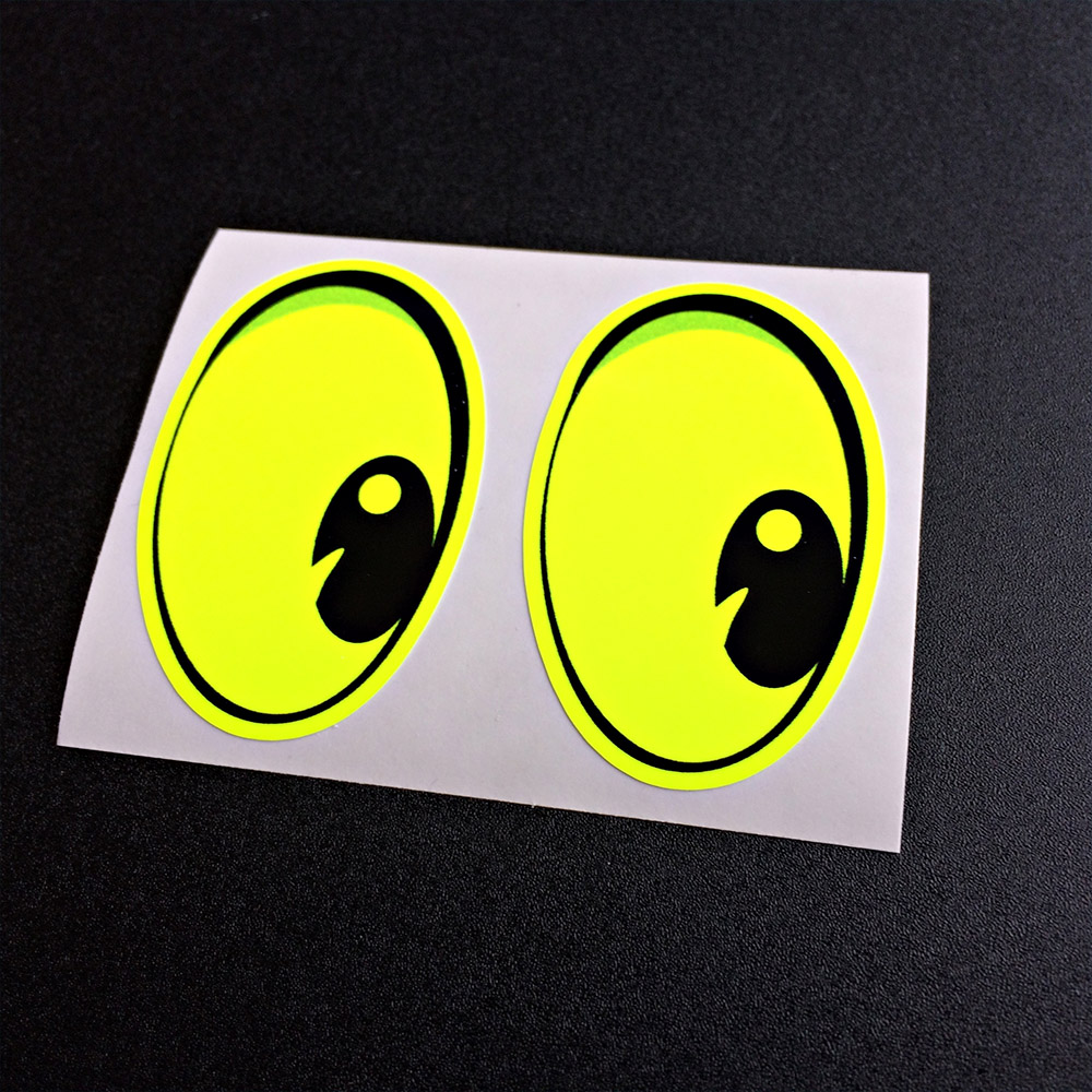 PEEPERS EYES FLUORESCENT STICKERS. Fluorescent eyes with black pupils.
