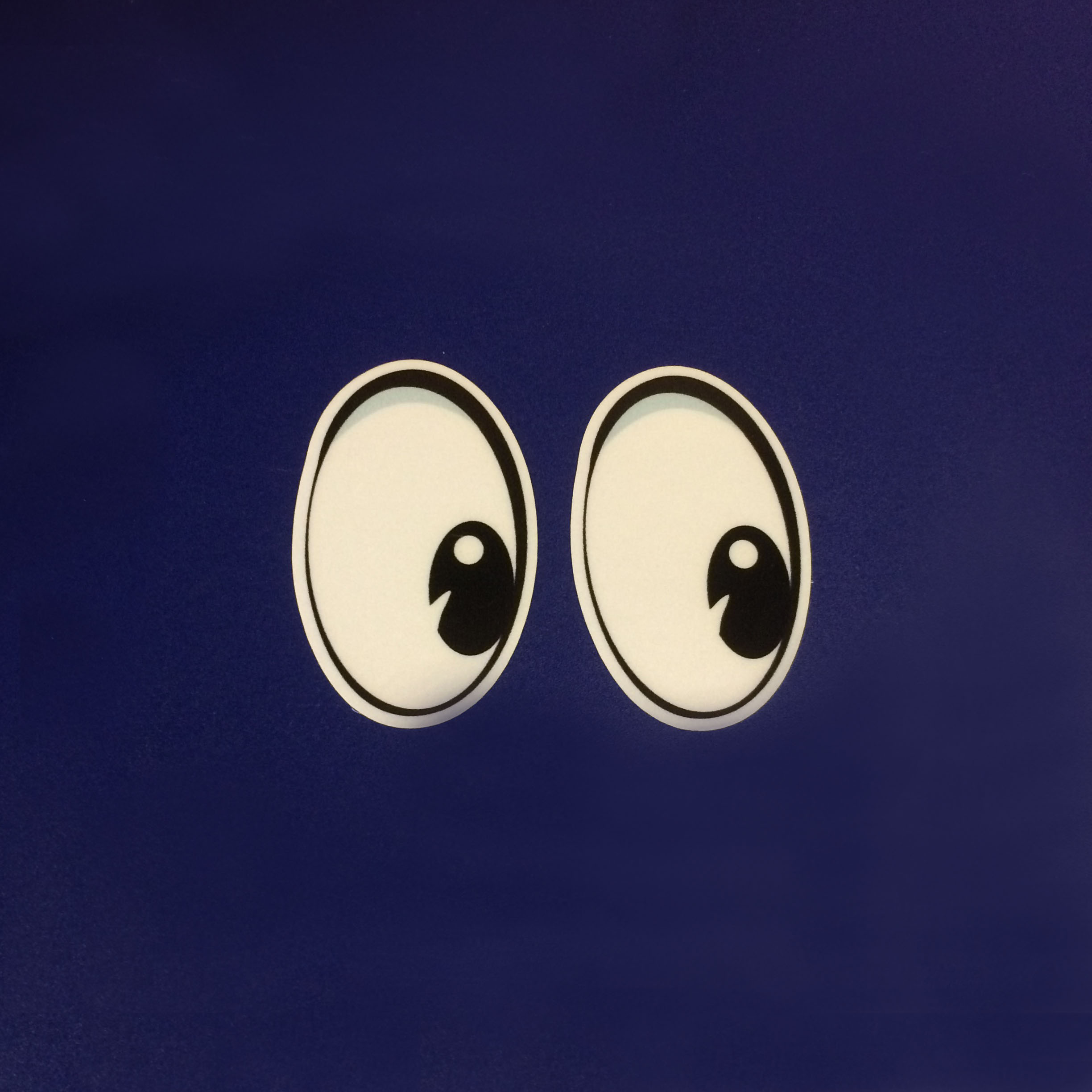PEEPER EYES REFLECTIVE STICKERS. Reflective eyes with black pupils.