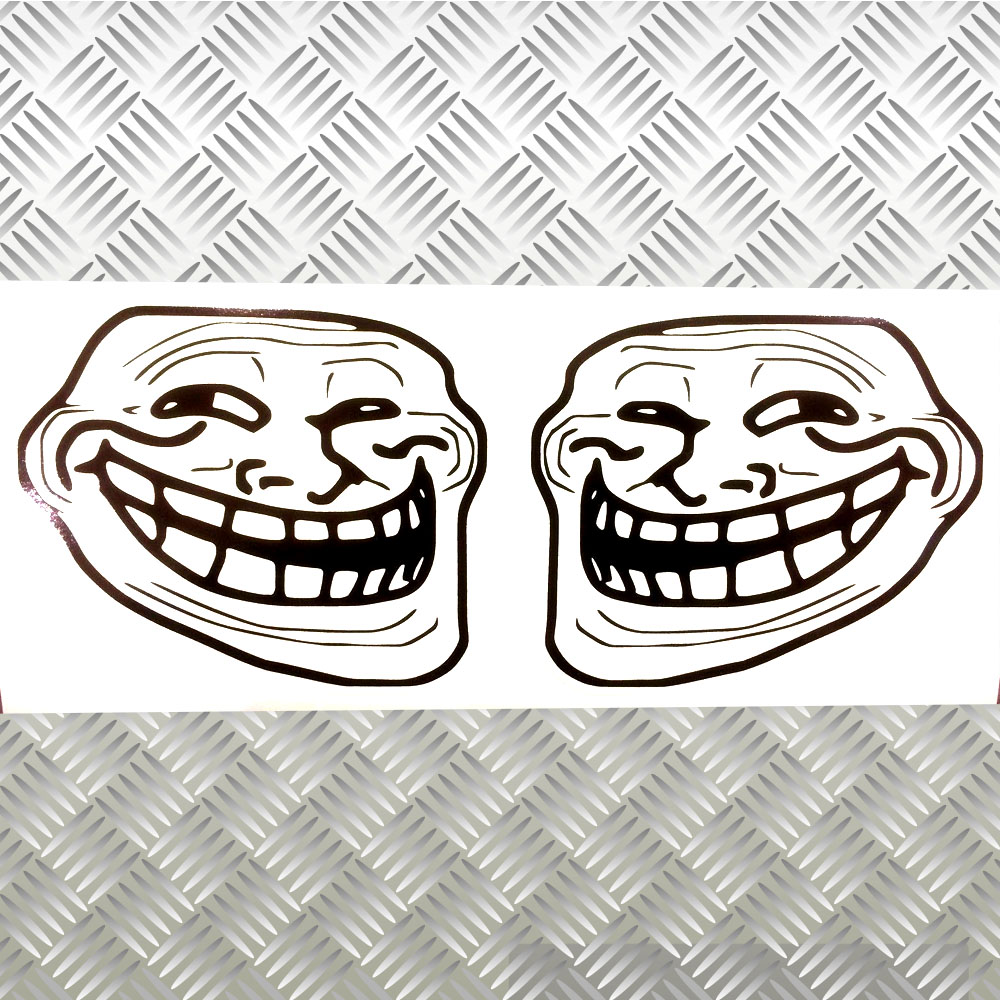 BLACK TROLL FACE DECAL / STICKER