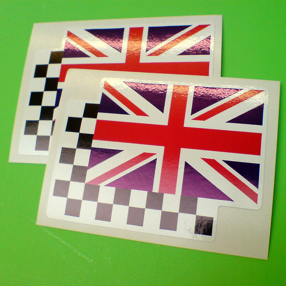 A Union Jack overlapping a chequered flag.