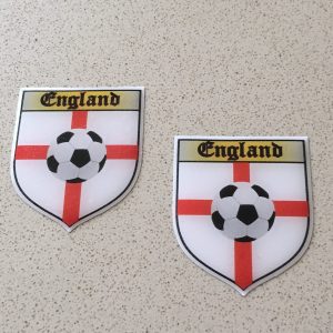 ENGLAND ST GEORGE FOOTBALL. St George cross with football in centre. Word England written at the top.