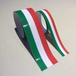 ITALIAN STRIPED TAPE. Green, white and red striped tape.