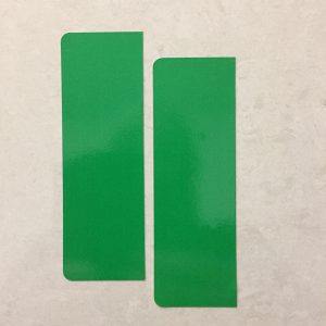 EV GREEN NUMBER PLATE STICKERS. Two green columns.