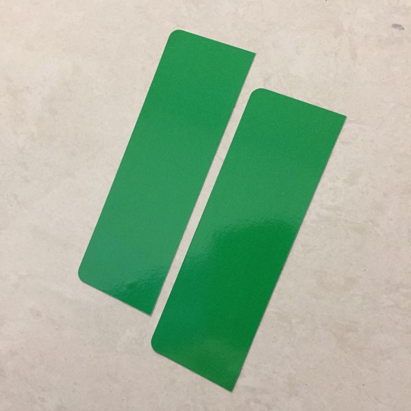 EV GREEN NUMBER PLATE STICKERS. Two green columns.